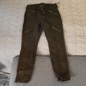 7 For All Mankind Green Skinny Jeans